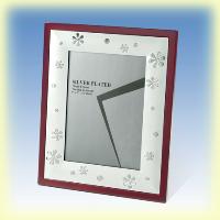 Metal Wooden Frame - Burgundy Color