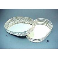 Tableware, Silver Plated Cosmetic Tray with Mirror