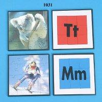 MAGNETIC ALPHABETS + PAPER PUZZLE WITH 95 x 95 MM PLASTIC TRAY