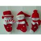 MITTENS, STOCKING ,HAT SET - SNOWMAN, TAN-10495ABC