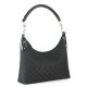 Black Fabric PVC Bag with Three-Section Handle
