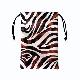Brown Zebra PU Drawstring Pouch, Y2918