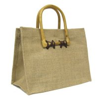 Bamboo Handle Square Tote