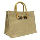 Bamboo Handle Square Tote
