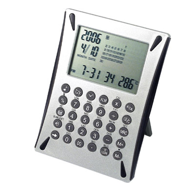 Desktop calendar with 12 digits calculator & thermometer