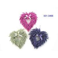 LAVENDER HEART SHAPE WREATH W/RIBBON BOW & LOOP