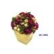 11CM(H) ROSE BUDS & CONE IN GOLD CERAMIC POT (4 PCS IN PVC BOX W/PVC TRAY & RIBBON)