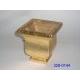 5 inches SPRAYED GOLD SQ. PAPER POT W/GOLD PLATED, 328-0144