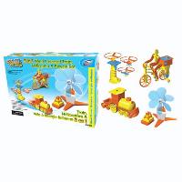3 IN 1 Wind Powered Train, Helicopter & Bicycle Set