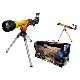 100 Power HD Telescope with Diagonal Mirror and Tripod (Yellow to Red), 32002