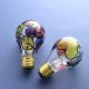 NOVELTY BULBS, HAND PRINTED <B>BULBS</B>