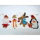 Christmas Hanging Decoration. Santa Claus, Snowman, Deer & Penguin Design. Set of 4 pcs., 13606 A-D