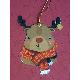 Christmas Wish-Card Hanging Ornament. Reindeer Design. Eyes with Beads. 2 cards combined to form 1 single piece. Set of 4 pieces., 87001 D