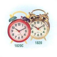 Plastic Quartz Twinbell Alarm Clock(#1820 with glod plated case)
