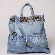 ''Ring Tapestry'' Leather Large Tote Bag, LL-090235A