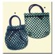 Oval shape plastic beads handbag