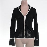 Zip cardigan with pointelle