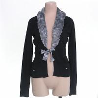 Cardigan with fake fur collar