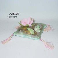 Organza potpourri sachet with artificial lotus