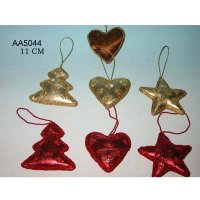 Glossy fabric christmas ornaments with polyester fillings