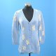 Hand Knitted Cardigan with Small Flower Jacquard