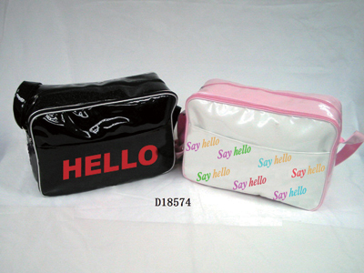 Black / Pink-white Fashion Ladies' Zippered Closure Hand Bags