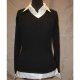 LADIES' KNITTED PULLOVER WITH FAKE T-SHIRT INSIDE, SF013