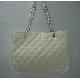 Beige Quited Chain Strap Shoulder Bag