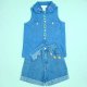 Girl's Denim Shortset w/ Embroidery