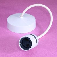 Ceiling Rose with Shuttered (Safety) Cordgrip Lampholder b22 with short skirt T2 and with 6 inches / 9 inches flex