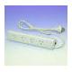 4 Gang Powerboard fitted with 3 core of 1 mm 2  cable and plug. (slimline)