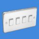 10 Amp 4 Gang 2 Way Switch Plate in Chrome Finish