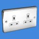 13 Amp Twin Unswitched Socket in Chrome Finish