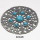 Nickle Free/ Old Silver Buckle with Blue Plastic Beads