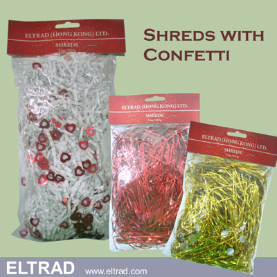 Shreds with confetti