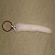 Key ring with crystal & mink tail, D10281 - White