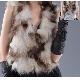 Natural Colour Raccoon Fur Vest w/knitted acrylic back