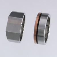 Stainless Steel Rings with Silver Inlay / IP Rose Gold
