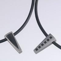 Titanium Pendants with Black Carbon Fiber and Rubber Necklaces