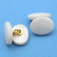 Cufflink - White Shell Oval