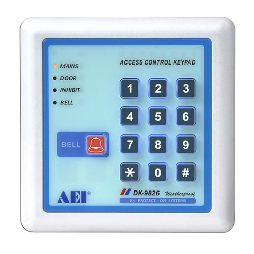WEATHERPROOF, BACKLIT SINGLE RELAY OUTPUT DIGITAL ACCESS CONTROL KEYPAD,DK9826 AEI PROTECT