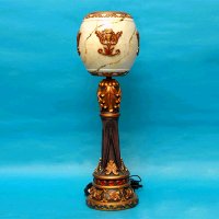 Antique Gold Table Lamp w/ Marble Style Lampshade(round)