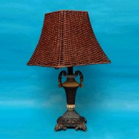 Roman Style Lamp with Rattan Lampshade