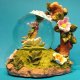 Resin Humming Bird Water Globe w/Musical Gear & Plants Decoration