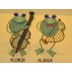 Tin Garden Decoration - Playing Cello Frog (XL0828), Playing Harp Frog (XL0829), XL0828 
XL0829