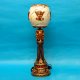 Antique Gold Table Lamp w/ Marble Style Lampshade(round)