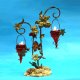 16-1/2 inchesWire Candle Holder w/ Red Wax & glass, CPW074B