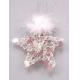 Sell 4.5 inches Wire Star h/o pink feather beads & sequins