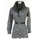 Ladies' Cashmere mixed Cardigan with  belt & woven trimming