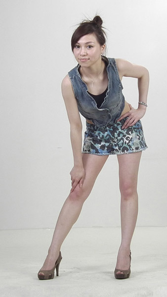 denim vest / printed denim skirt